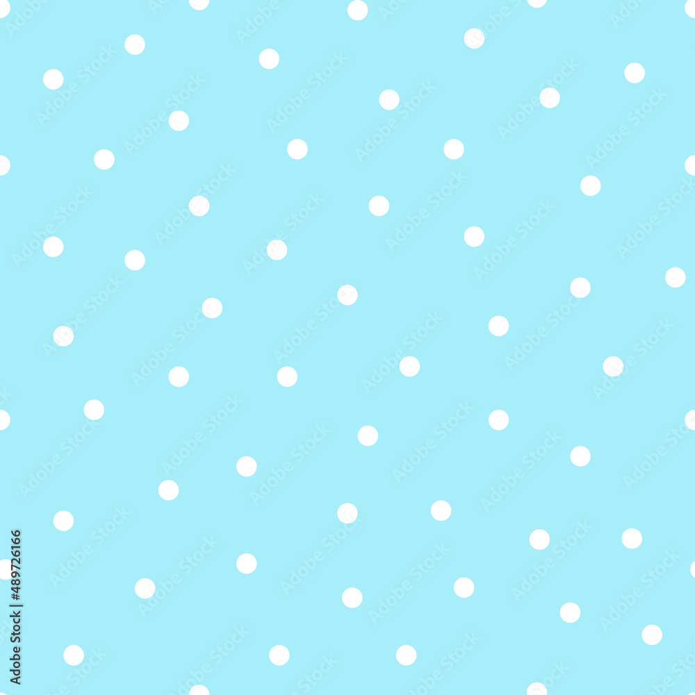 Seamless pattern of dots on blue