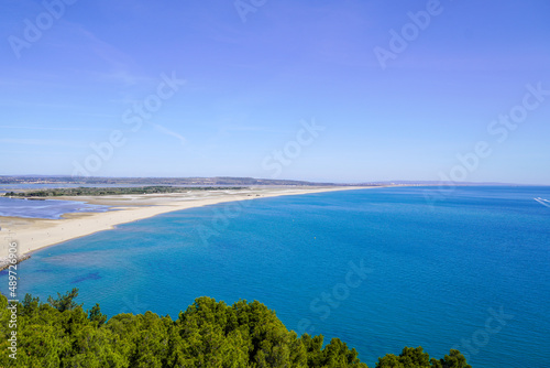 Leucate coast south french mediterranean sea in Catalonia Languedoc Roussillon in France