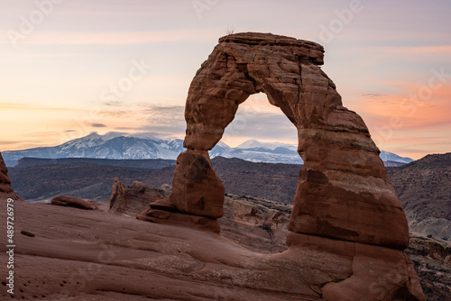 Empty Delicate Arch Stands Alone With Morning LIght