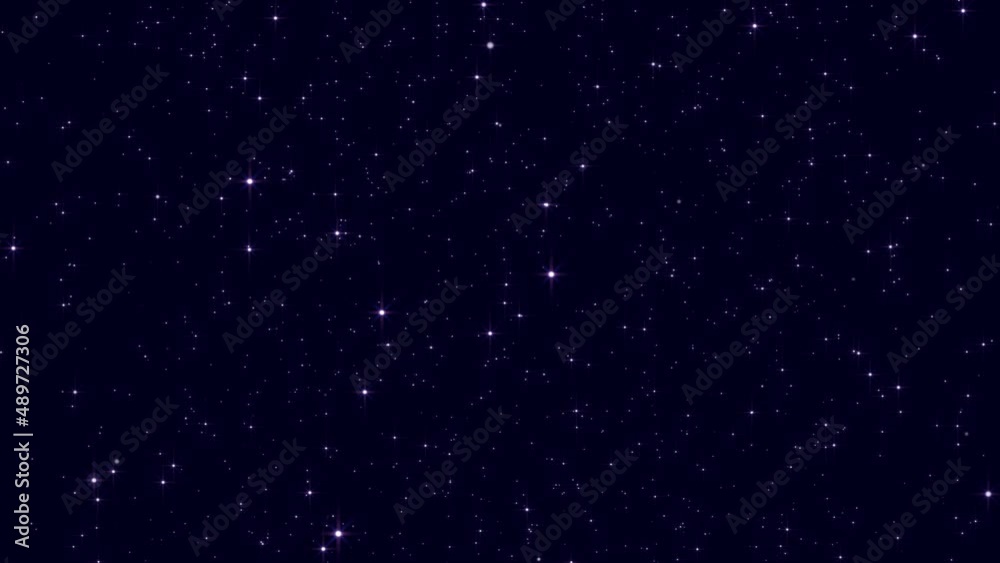 Starry Night Sky, Glowing and Shiny Stars on Dark Blue Background Video, Space and Universe, Twinkle Stars 