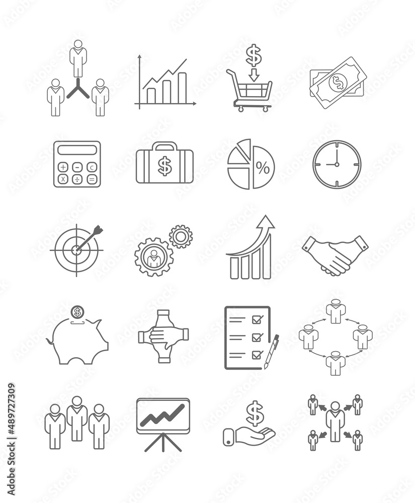 Set of business and finance web icons. vector Set of business and finance web icons. vector