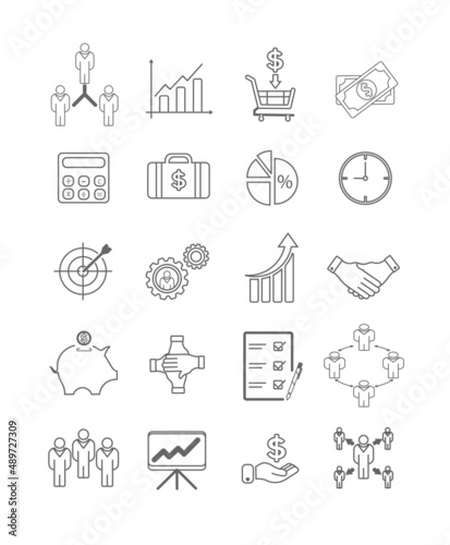 Set of business and finance web icons. vector