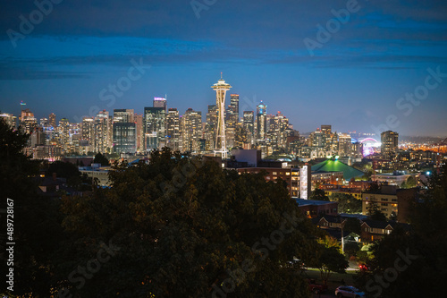 Seattle City Skyline View From Kerry Park