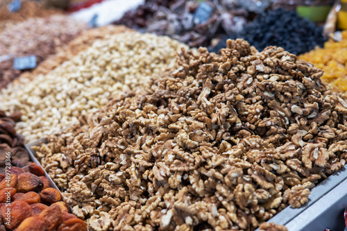 Dried fruits and nuts on lo...