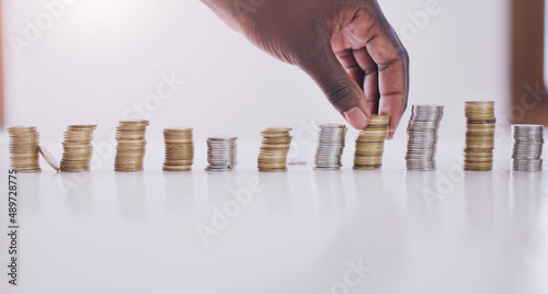 Schilderij op canvas He saves every coin