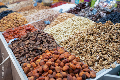 Dried fruits and nuts on lo...