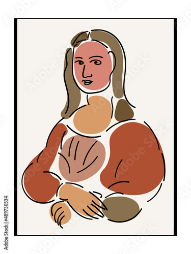 Canvas Print vector illustration of mona lisa