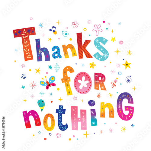 Thanks for nothing - card with unique lettering