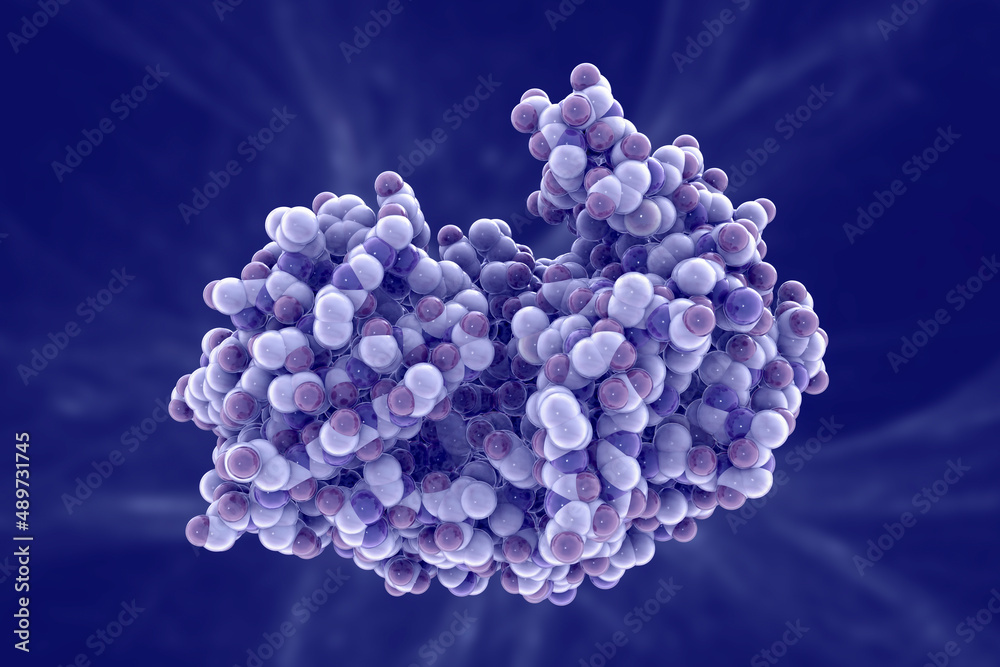 Molecule of pepsin stomach enzyme - obrazy, fototapety, plakaty 