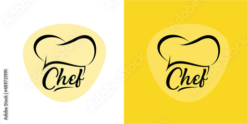 Chef restaurant logo design template