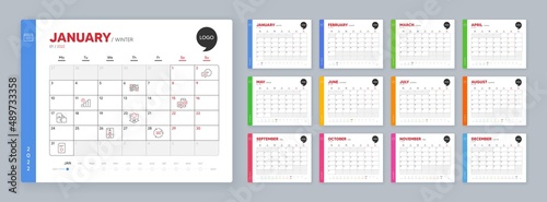 Calendar 2022 month schedule. Puzzle, 24h service and 360 degree minimal line icons. Food app, Augmented reality, Parking place icons. Vector