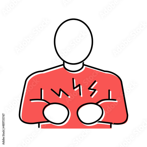 pain stomach color icon vector illustration