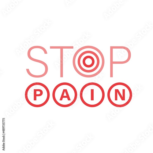 Stop pain. Health, healthcare concept. Editable vector illustration