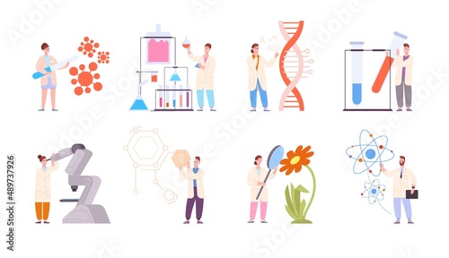 Scientists biochemical research. Scientist working in science laboratory vaccine, scientific research or analysis biotechnology