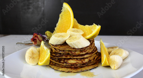 Hotcakes de Avena, Plátano y Naranja, desayuno saludable!!