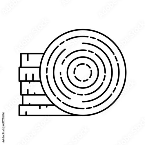 round wood line icon vector illustration photo