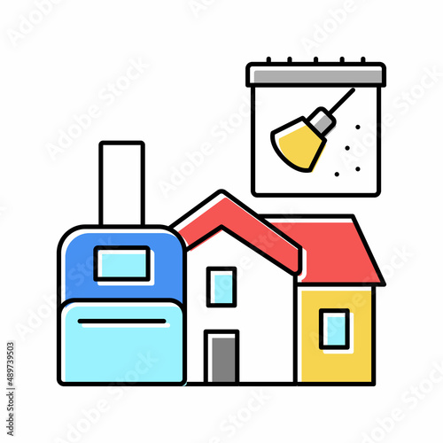 holiday rental cleaning color icon vector illustration