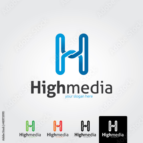 Letter h logo template - vector