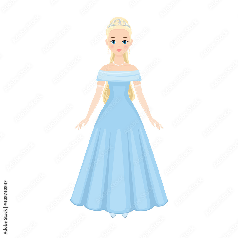 Beautiful princess in blue dress and tiara Beautiful princess in blue dress and tiara