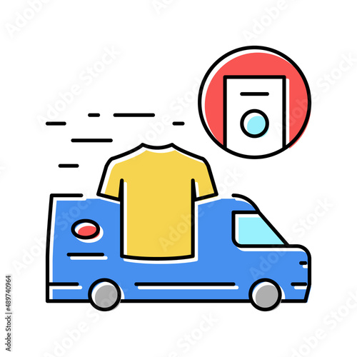 laundry pick up delivery color icon vector illustration