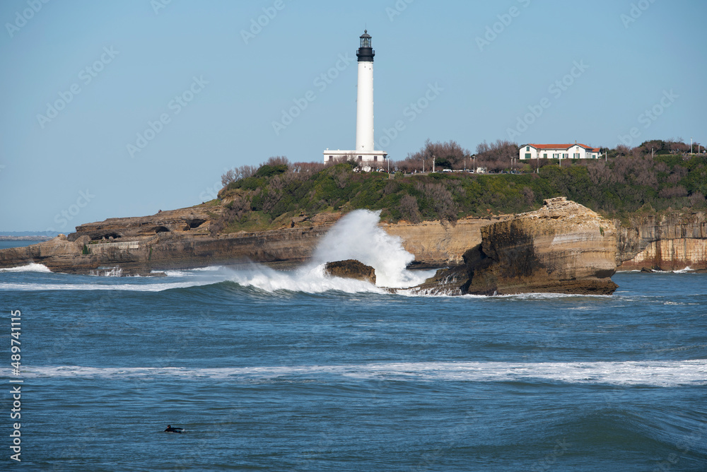 Panoramic view of the Biarritz lighthouse in France