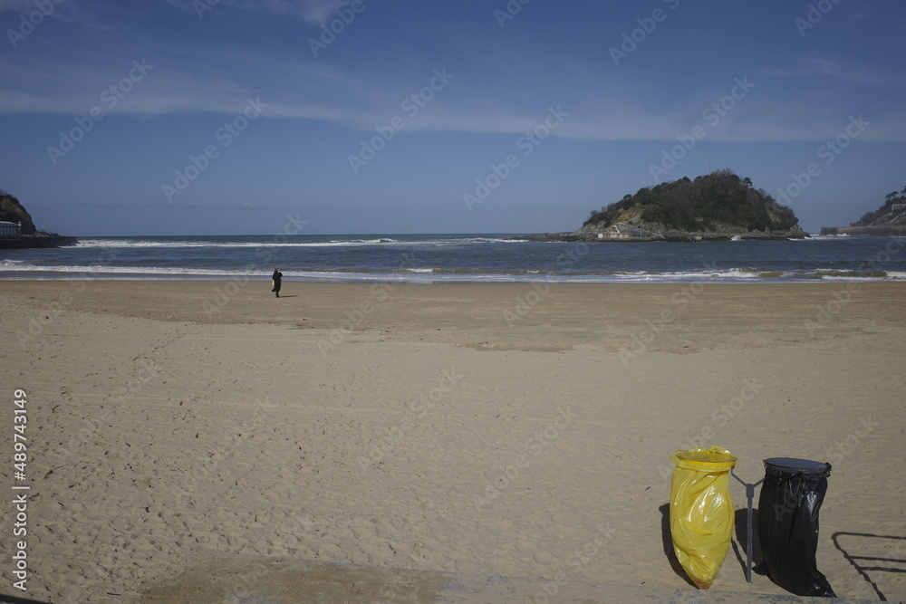 Beach of San Sebastian in a winter day Beach of San Sebastian in a winter day