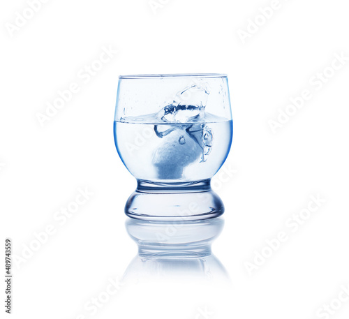 A glass of water isolated on a white background.