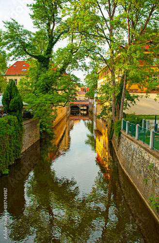 View of the picturesque Chertovka river in the center of Praha  Czech republic