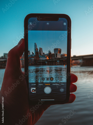 taking a picture of the city