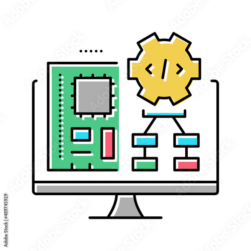 embedded software color icon vector illustration