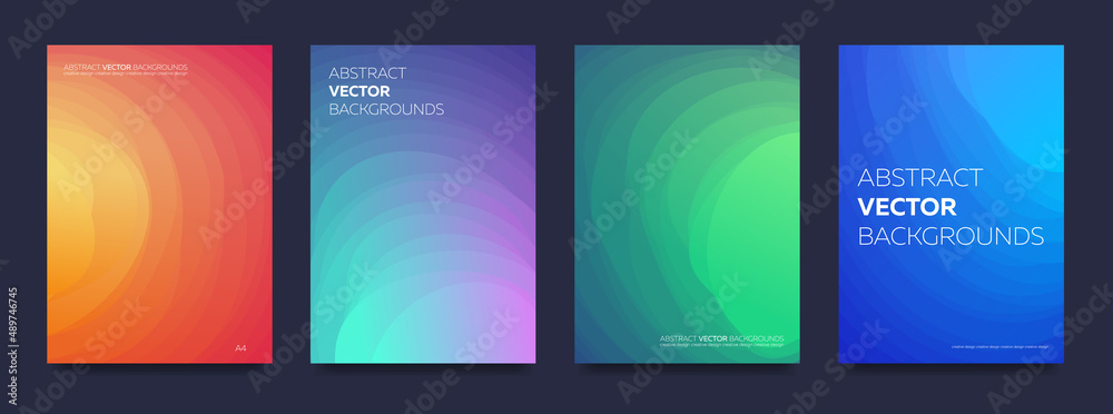 Set of colorful abstract backgrounds. Vector.