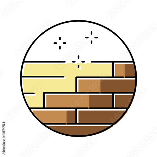 hardwood floor refinishing color icon vector illustration
