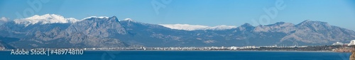 Panoramic view of the mountains from Antalya in Turkey