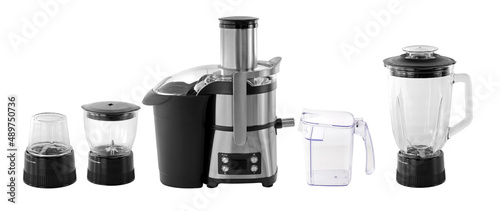 electric juicer on white background 