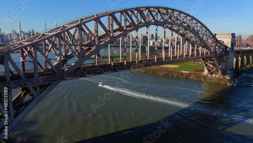 Aerial Arc View of the Hell Gate Bridge - Part 1 photo