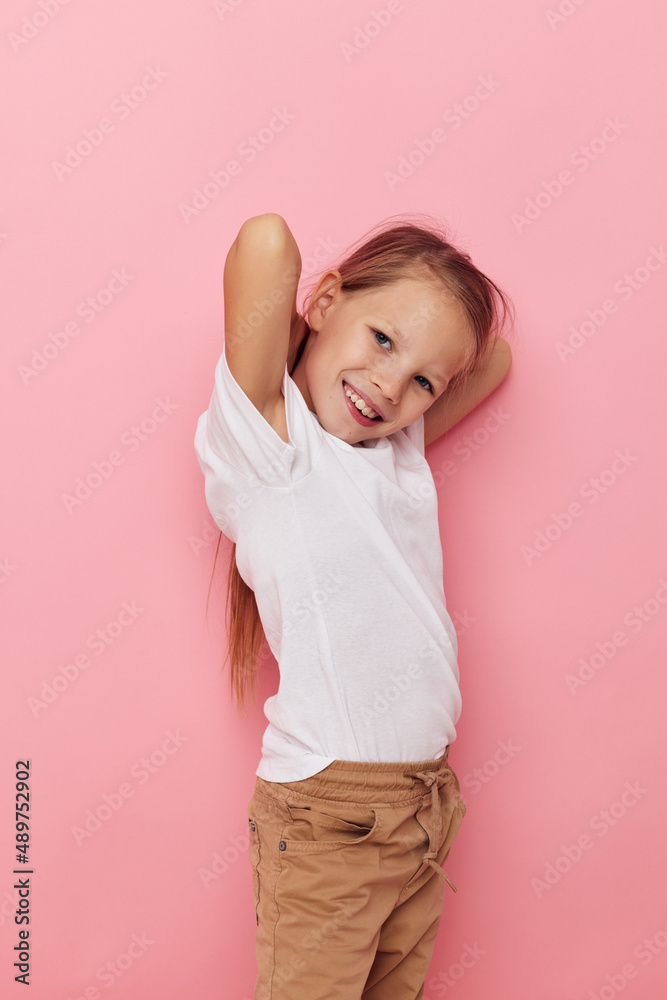 pretty young girl emotion hands gesture isolated background pretty young girl emotion hands gesture isolated background