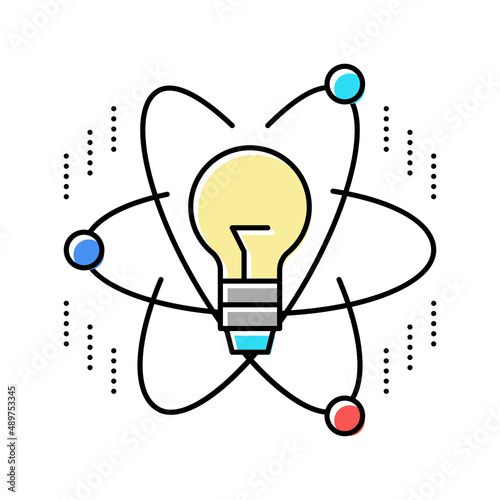 idea and realization neural network color icon vector illustration