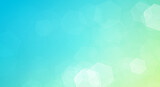Calming fresh spring abstract background with round bokeh and sun glow. Blue and green colour computer graphic.