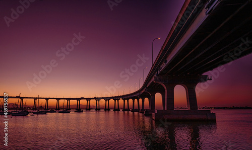 Coronado Bay Bridge - sunrise in San Diego California, USA.