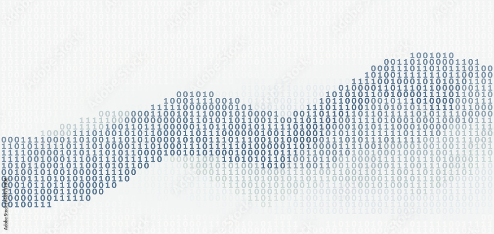 Binary code wave. Vector pattern with digital stream