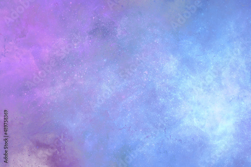 Fototapeta Naklejka Na Ścianę i Meble -  Cosmic abstract violet-blue on white background imitating coloured dust, splashes of paint