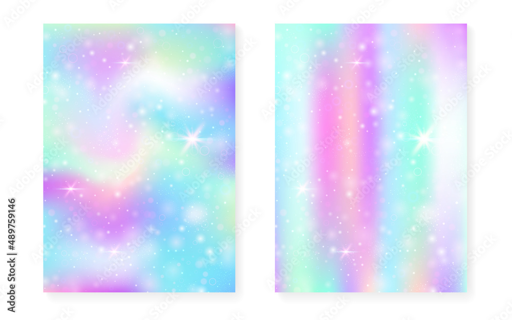 Magic background with princess rainbow gradient. Kawaii unicorn Magic background with princess rainbow gradient. Kawaii unicorn