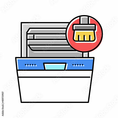 oven cleaning color icon vector illustration