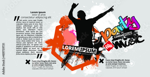 Nightlife and music festival concept. Vector illustration ready for banner or poster