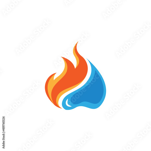 water and fire logo vector blue orange color