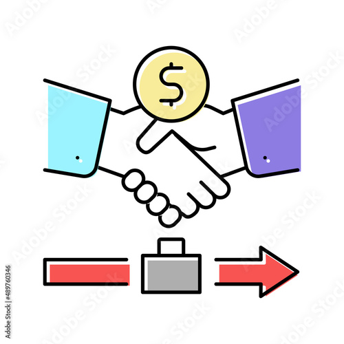 severance pay allowance color icon vector illustration