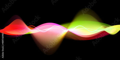 Speaking sound wave lines illustration.Colorful gradient motion  abstract background.