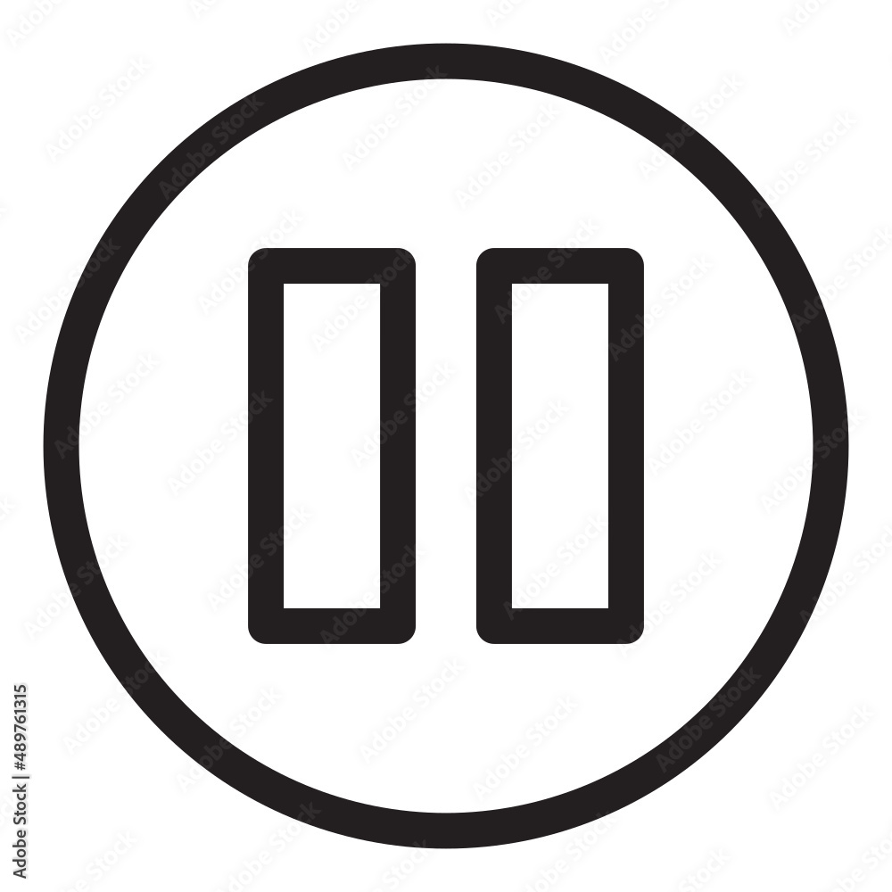 Illlustration of 'Pause' button design icon Illlustration of 'Pause' button design icon