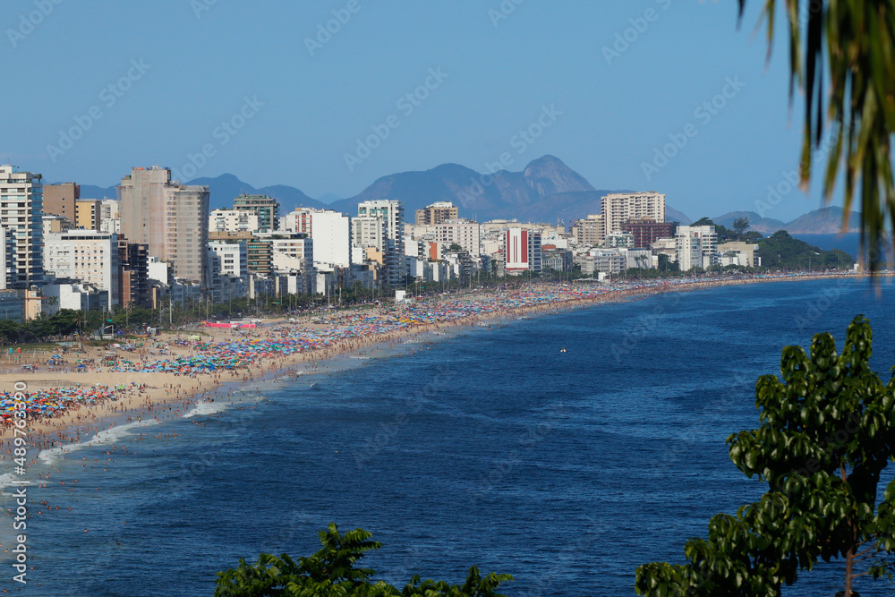 Two Brother Cliff Natural Park - Leblon and Ipanema Beach - Summer in Rio de Janeiro, Brazil Two Brother Cliff Natural Park - Leblon and Ipanema Beach - Summer in Rio de Janeiro, Brazil