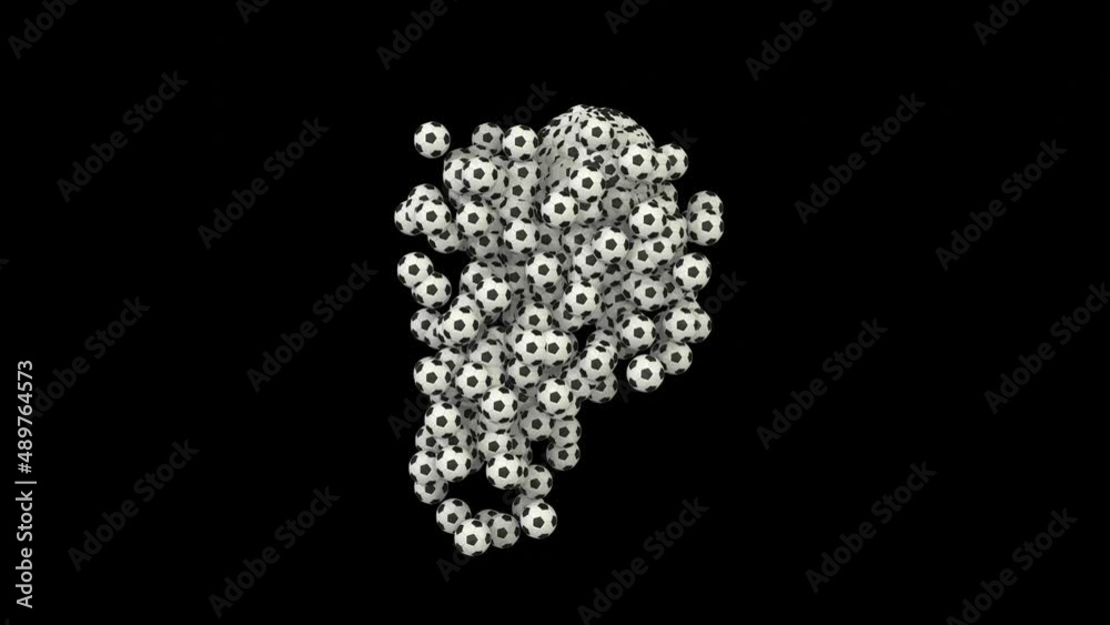 Animation of Morphing Soccer Balls / Footballs - Letter P Animation of Morphing Soccer Balls / Footballs - Letter P